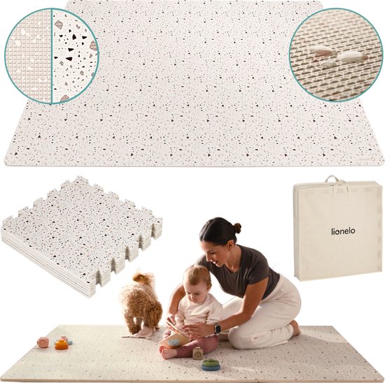 Yoka Speelmat Baby - Premium Speelkleed Foam - Veilig & Zacht - Dubbelzijdig Vloerpuzzel - Opvouwbaar + Opbergtas - voor Binnen & Buiten - Speeltapijt - Baby Speelgoed 6 3 9 1 maanden - Babygym Play Mat - Cadeau vanaf 0 jaar Mooie Beige Kraamcadeau van Merkloos