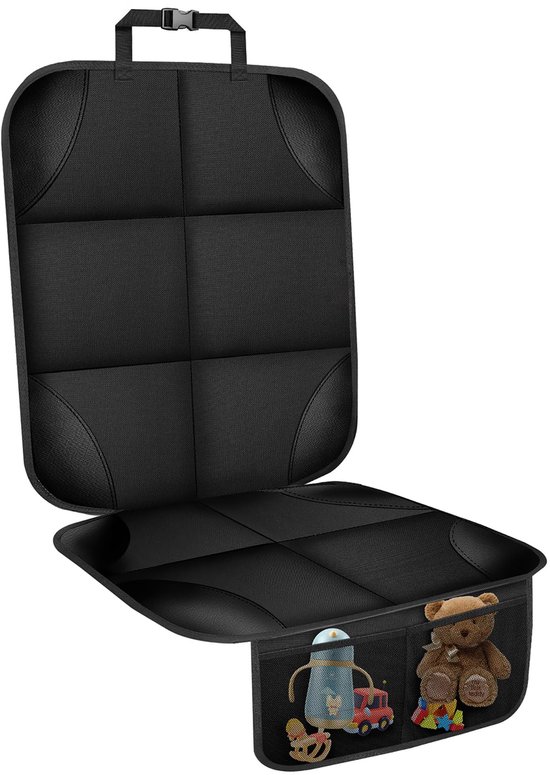 YONO Autostoel Beschermer met Organizer - Universeel - geschikt voor Isofix - Kinderstoel - Beschermer - Hoes Voorkant en Achterkant Auto Stoel - Zwart van YONO.