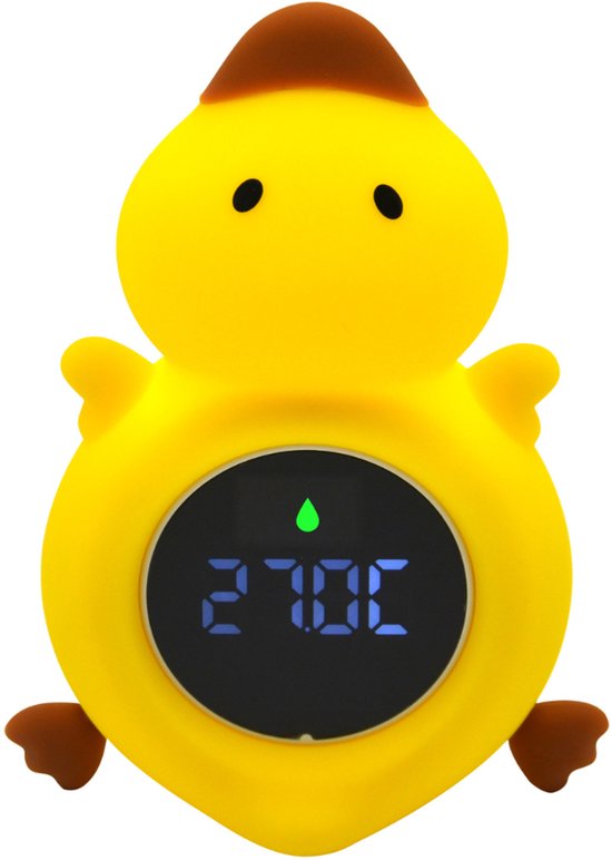 Youha Baby Badthermometer – Veilig badderen - Speels figuurtje - Intelligent display - warmte- & kou waarschuwing - RGB licht - Oplaadbaar - Eend van Youha
