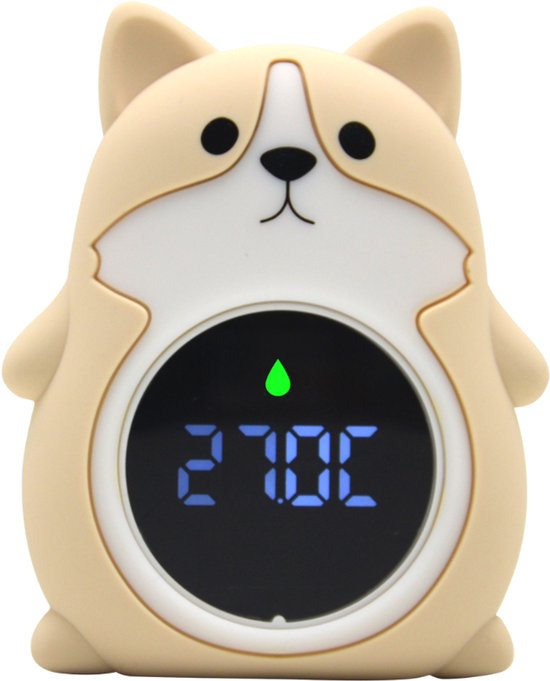Youha Baby Badthermometer – Veilig badderen - Speels figuurtje - Intelligent display - warmte- & kou waarschuwing - RGB licht - Oplaadbaar - Hond van Merkloos