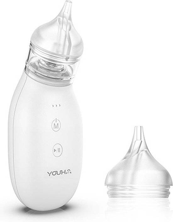 Youha® Baby neusreiniger - Elektrische neuszuiger - 3 zuiglevels - 2 opzetstukken - Inclusief USB - Vanaf 0 maanden van Youha