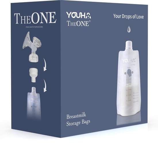 Youha® bewaarzakjes - 40x 210ml Moedermelk bewaarzakjes met draaidop - Borstvoeding bewaarzakjes - BPA Vrij van Youha