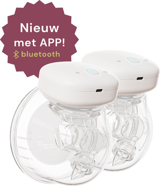 Youha Dubbele draadloze borstkolven + App - Maat 24mm - Hands Free - Draadloos - Draagbare Borstkolf - Comfort Borstvoeding - Moedermelk - Borstvoeding - Handmatig en met app - Gen 1 - 2x 240ML cups - Inclusief E-book over borstvoeding en kolven! van Youha