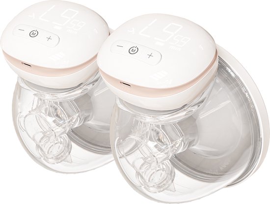 Youha - Elektrische borstkolf dubbelzijdig - The NEXT - handfree kolven - makkelijk kolfapparaat - BPA-vrij - dubbele borstkolven - 240ML cups Moedermelk - LED scherm - draadloze kolf - Maat 24mm - breast pump - Inclusief E-book over borstvoeding! van Youha