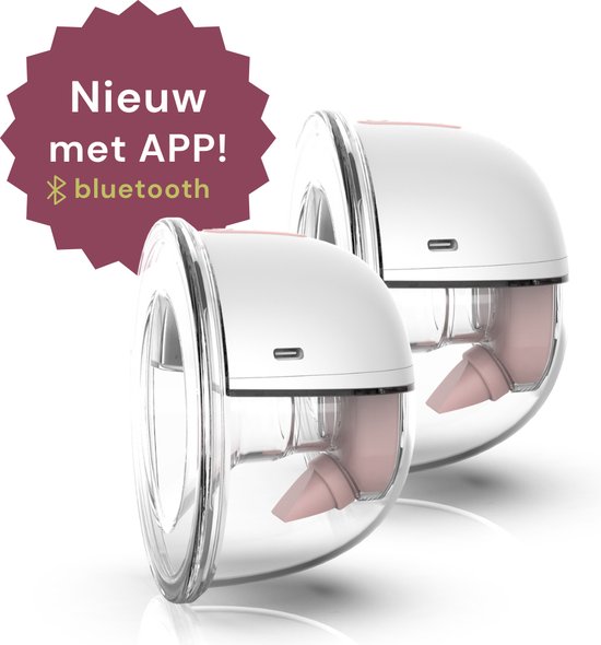 Youha - Elektrische draadloze borstkolf met app - dubbelzijdig kolven - Gen 2 – oplaadbare draagbare borstkolf - draadloze borstkolven – BPA vrij - geen snoeren - 22mm & 24mm – borstvoeding – set 2 - breast pump - Inclusief E-book over borstvoeding! van Youha