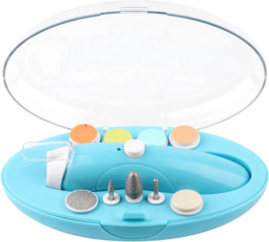 Youha - Elektrische nagelvijl baby - baby nagelverzorging - nagelvijl - 9 nagelbitjes en schuurrolletjes - veilig nagels verzorgen baby - geschikt voor 0 tot 12 maand van Youha