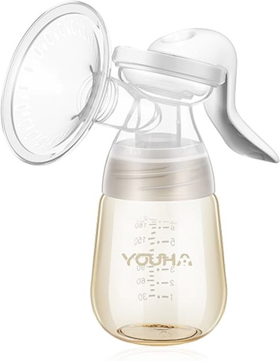 Youha Handkolf Borstkolf Kolfapparaat - Zonder stroom - Snel moedermelk afkolven - handmatige borstkolf - Anit-Backflow systeem - 210ML moedermelk van Youha
