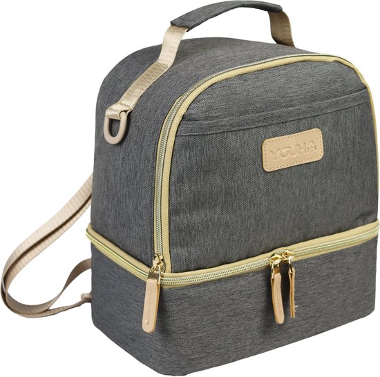 Youha® Tas - Kolftas - Moedermelk koeltas - Babyfles koeltas - Babymelk koelen - Schoudertas & Rugtas - Kleur: Grijs - Reistas van Youha
