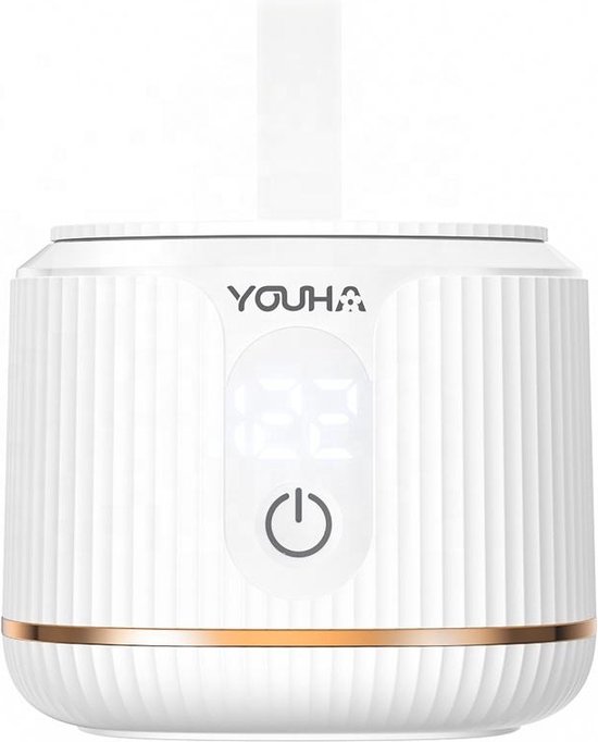Youha The Cube - Draagbare flessenwarmer - volledig draadloos - o.a. geschikt voor flessen van Dr. Brown's, Difrax, Medela, Hegen, Avent, Lansinoh en veel meer - Incl. LED scherm - Draadloos je baby fles verwarmen - baby fles onderweg opwarmen van Youha