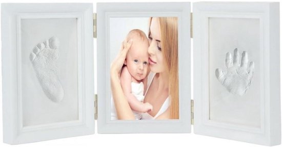 YOZHIQU Premium Baby Fotolijst - Klei Afdruk Baby - Kraamcadeau Jongen/Meisje - Babyshower - Kraampakket - 35 x 15.5 cm van Merkloos
