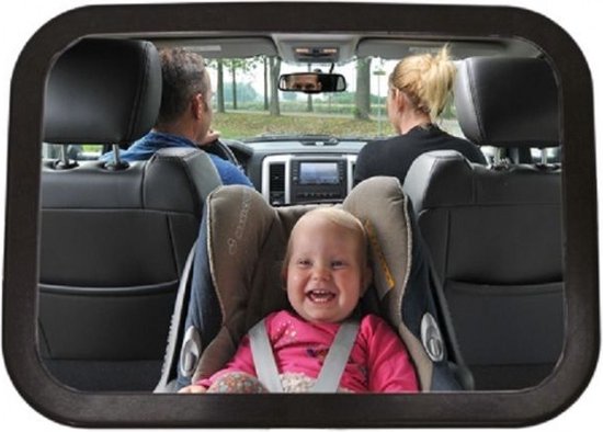 Yrda Verstelbare Autospiegel - Kinderspiegel Auto - Groothoekzicht - Breukvast - 26,5 x 19 cm - Zwart van Yrda