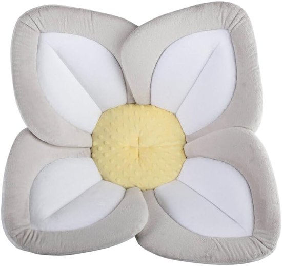 Zacht en comfortabel babybadkussen, vrolijke en ontspannen stof, badbloem badzitje mesh, 80 cm,grijs