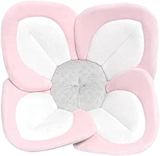 Zacht en comfortabel babybadkussen, vrolijke en ontspannen stof, badbloem badzitje mesh, 80 cm,roze van Merkloos