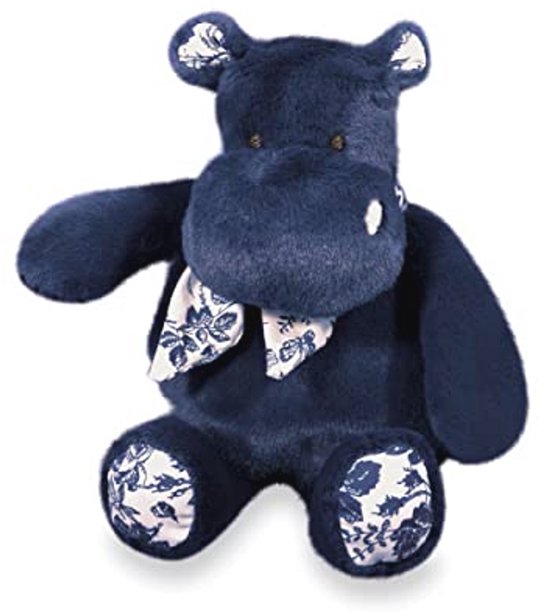 Zacht en schattig nijlpaard pluche knuffel - Marineblauw - 22 cm - Ideaal cadeau voor kinderen - Geboorte en verjaardag van Merkloos