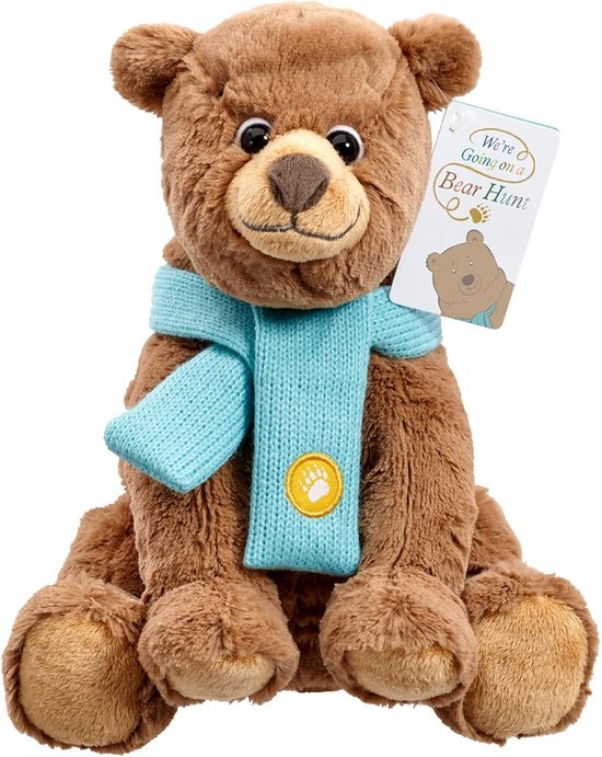 Zacht Knuffelbeest Pluche Beer met Sjaal Geïnspireerd op Kinderboek