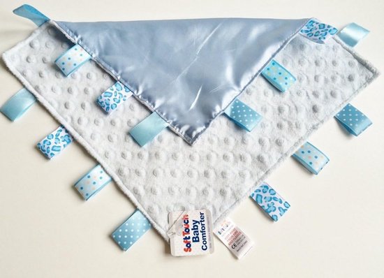 Zacht Knuffeldoekje met Labeltjes - Blauw Speeltje voor Baby's en Peuters van Merkloos