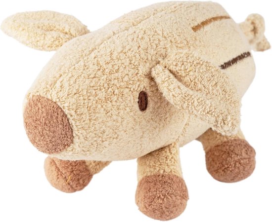 Zacht Knuffelvarkentje Mini - 18 cm Grijs-Roze Gestreept - Pluche Speelgoed voor Kinderen