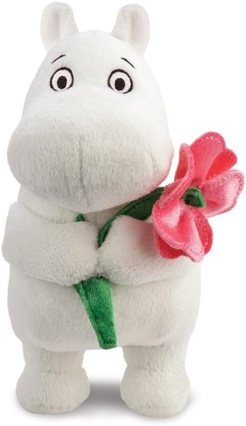 Zacht Moomin figuur - Knuffel Moomin - Kinderkamer decoratie - Gemaakt van gerecyclede materialen - 17 cm hoog - Wit van Merkloos