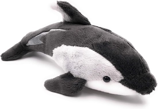 Zacht Pluche Dolfijn Knuffelbeest Zwart Wit 25 cm van Merkloos
