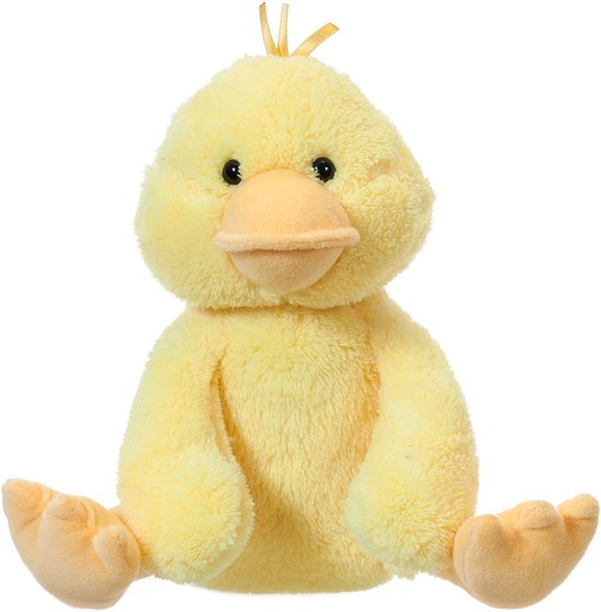 Zacht Pluche Eend Knuffeldier voor Kinderen, Fluffy Gele Dierenknuffel 18cm