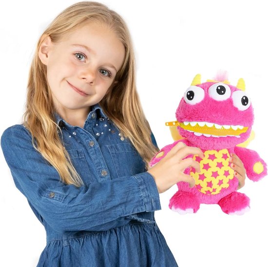 Zacht Pluche Knuffelmonster voor Kinderen - Stress & Angst Verlichter - Slaapknuffel 28 cm Roze