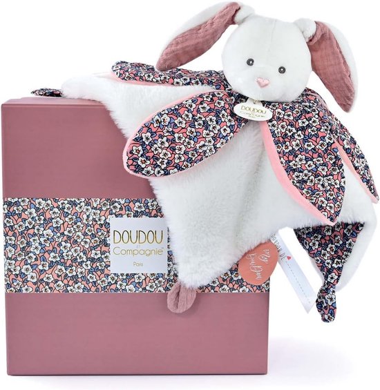 Zacht Pluche Konijn Knuffel - Roze Haas - 27 cm - Kraamcadeau in Luxe Geschenkdoos