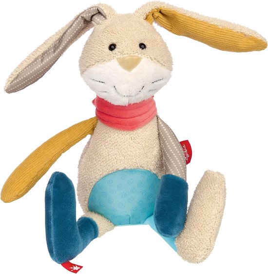 Zacht Pluche Konijn Knuffeldier met Patchwork Details voor Baby's en Kinderen