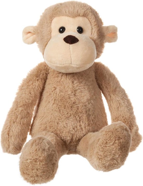 Zacht Pluchen Aap Knuffel 30 cm - Knuffeldier voor Baby's en Kinderen - Lichtbruin