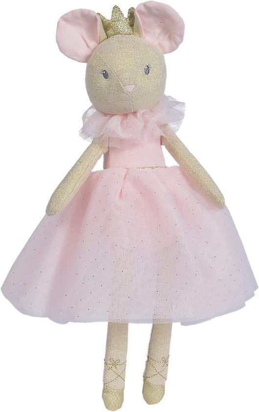 Zacht Pluchen Konijn Knuffel met Roze Ballerina Jurk - 33 cm - Kraamcadeau