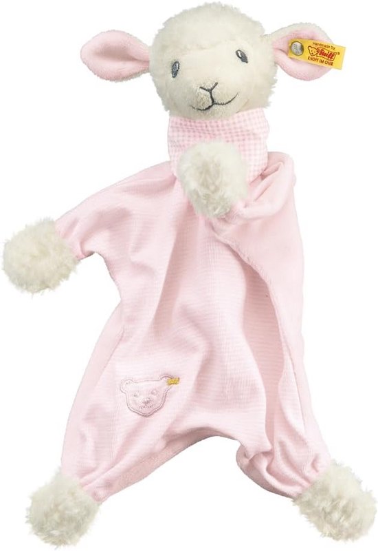 Zacht Roze Knuffeldoek Lam - Knuffelbeest voor Baby's en Dreumesen - 30 cm
