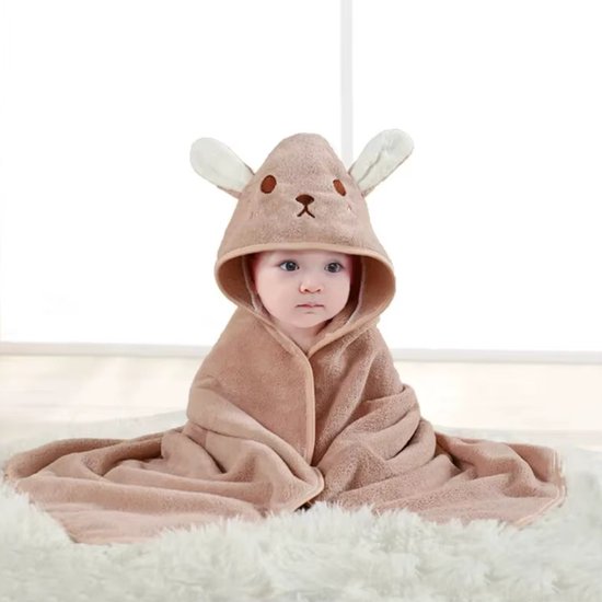 Zacht Roze Konijn - Badcape - Baby Handdoek - Zachte Poncho - Badhanddoek - Met Capuchon - Badponcho - Dieren - Baby fleecedeken - Baby en Peuters - 0-3 jaar - Babydeken - Babycape - Wikkeldeken - Kraamcadeau - Handdoek - Kleuter - Multifunctionele van Kitimini