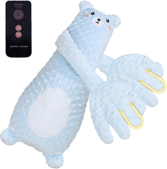 Zacht Slaapspeeltje - Knuffel Poppetje - Rustige Nachtrust - Verwarmbare Hand - 23 x 23 x 11 cm - Grijs