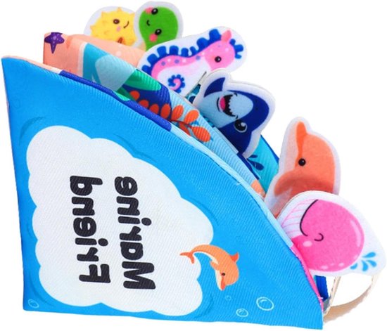 Zacht Stoffen Boek - Activiteitenboek Kinderen - Fijne Motoriek Oefenen - Machinewasbaar - 15 x 15 x 3 cm - Multicolor