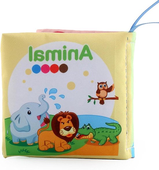 Zacht Stoffen Boek - Interactief Speelgoed - Baby Ontwikkeling - Wasbaar Scheurvast - 11x11 cm - Multicolor