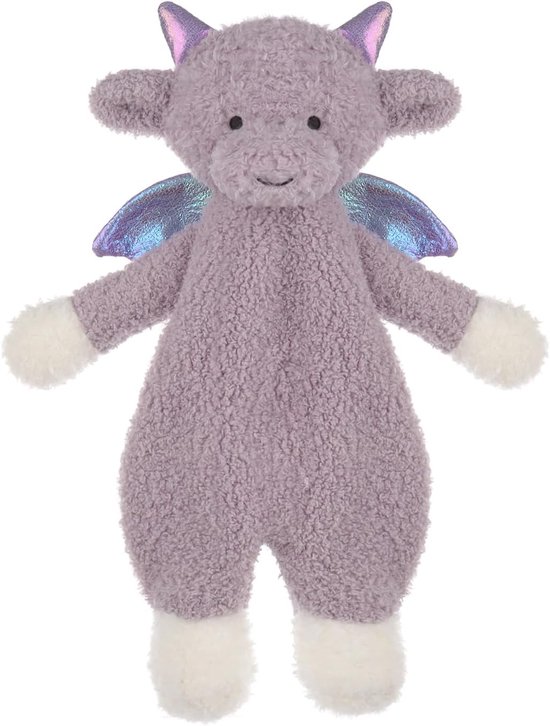 Zacht Veiligheidsdekentje & Knuffeldoekje voor Baby's - Paarse Draak - Kalmerend Speelgoed