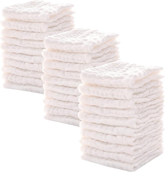 Zachte & Absorberende Wasdoekjes voor Baby's - 6 Lagen Natuurlijke Hydrofiele Luiers voor Gevoelige Huid