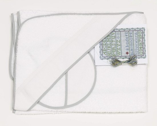 Zachte Baby Badhanddoek met Kap en Borduur Bib van Merkloos