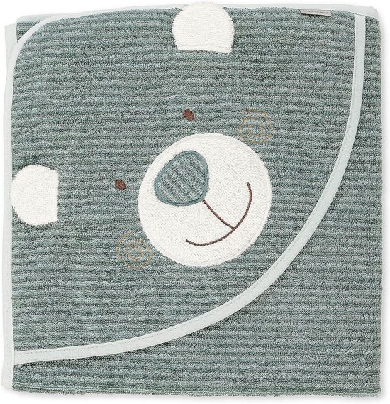 Zachte Badhanddoek met Capuchon voor Baby's - Ideaal voor Bad en Zwemmen - 100 x 100 cm in Middengroen