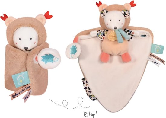 Zachte Beige Knuffelbeer met Afneembare Cape - Knuffeldoek en Speelkameraadje