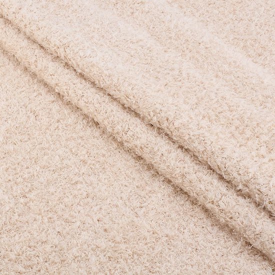 Zachte Beige Pluche Stof voor Knutselen en Decoratie - 155 cm Breed van Merkloos