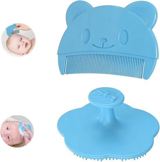 Zachte borstel voor het verwijderen van melkresten - Effectieve kam voor babyhoofden - Ergonomische set voor bad en verzorging van pasgeborenen
