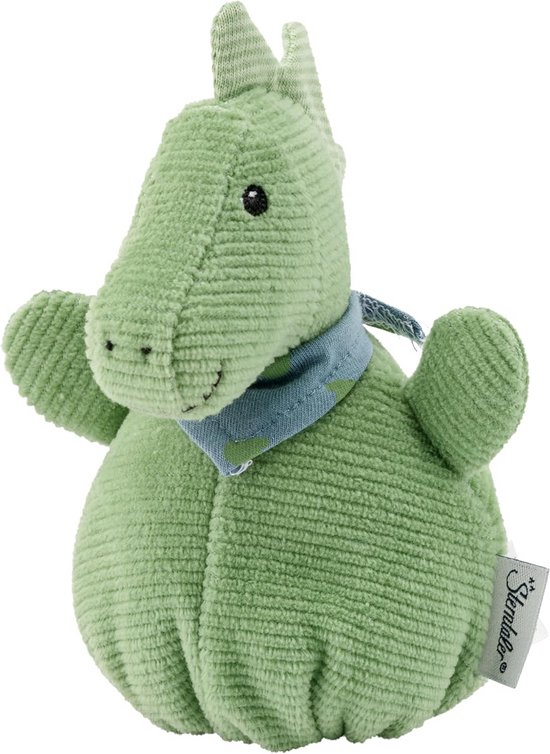 Zachte Dino Knuffelzak voor Baby's met Rammelaar en Knettergeluid - Steengroen van Merkloos
