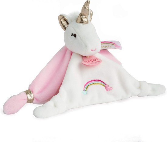 Zachte Eenhoorn Knuffel - Knuffeldoekje Baby - Baby Troosten - Machine Wasbaar - 20 cm - Roze