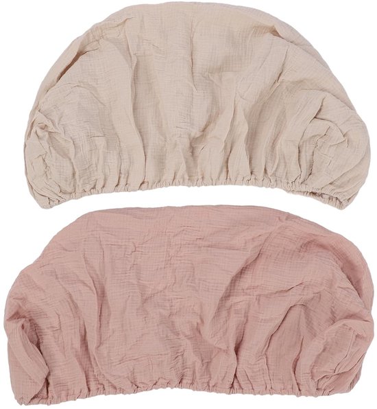 Zachte en Ademende Aankleedkussens - 2-Pack Stretchy Katoenen Hoeslakens voor Uurglas, Ovale en Rechthoekige Crib Matras (Crème Roze) van Merkloos