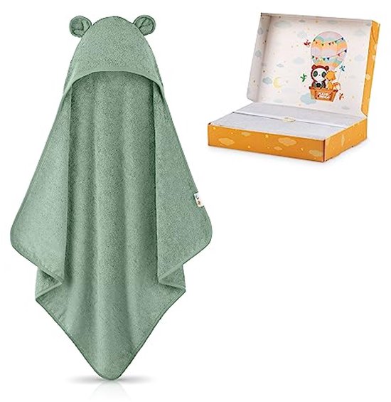 Zachte en dikke babyhanddoek met capuchon, 100% bamboe, 75 x 75 cm, voor een comfortabele uitstraling en warm gevoel van Merkloos
