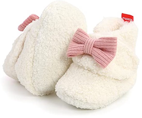 Zachte fleece babyschoenen met gripvaste zolen voor pasgeborenen en peuters van Merkloos