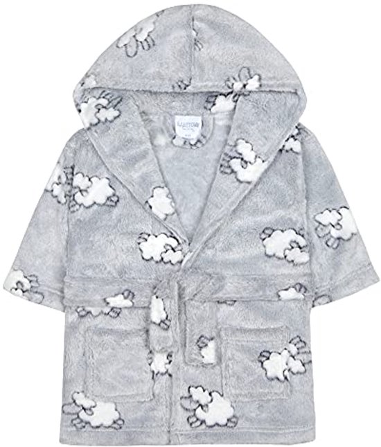 Zachte fleece badjas met capuchon voor baby's en peuters