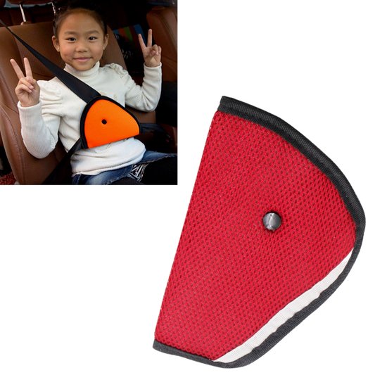 Zachte Gordelspanner voor Kinderen Rood - Gordelbeschermer Tegen Snijden in de Nek - Gordelclip Gordelversteller Gordelverlenger Gordelklem voor Kinderen van KIDIMAX