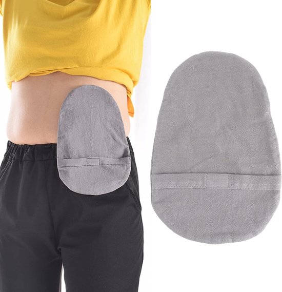 Zachte Katoenen Colostomy Bag Cover - Wasbare en Herbruikbare Bescherming voor Stoma Patiënten, Ademend en Comfortabel (Grijs) van Merkloos