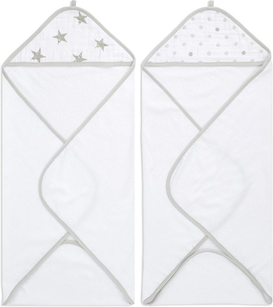 Zachte katoenen handdoek met capuchon voor baby en peuter - 2 stuks